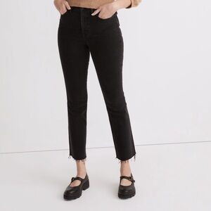 Madewell Cali High Waist Raw Hem Demi-Boot Cut Jeans